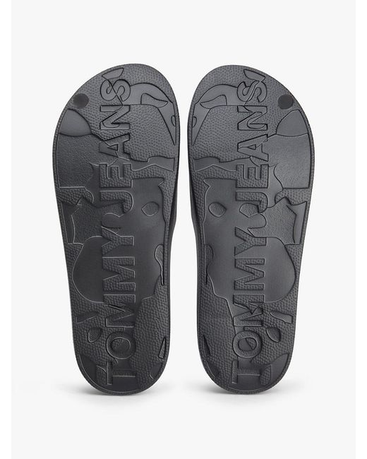 Tommy Hilfiger White Wavy Flag Logo Slides for men