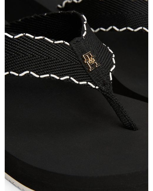 Tommy Hilfiger Natural Th Monogram Wedge Flip-flops