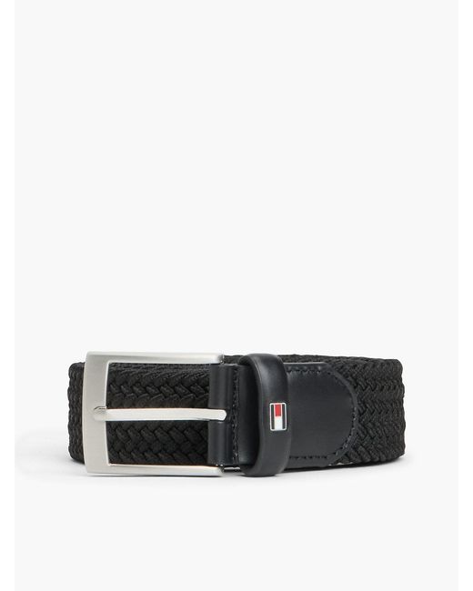 Cintura Adan Con Cinghia Elastica Intrecciata di Tommy Hilfiger in Black da Uomo