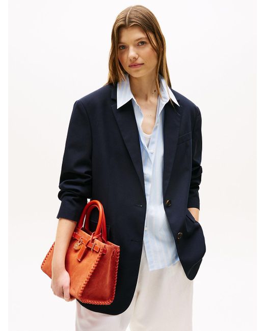 Cabas The American Icon En Daim Tommy Hilfiger en coloris Red
