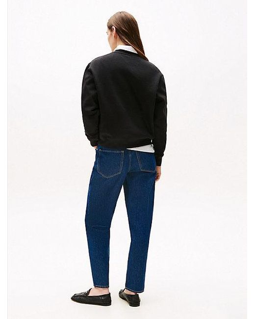 Tommy Hilfiger Sweatshirt Met Ronde Hals En Geborduurde Vlag in het Black