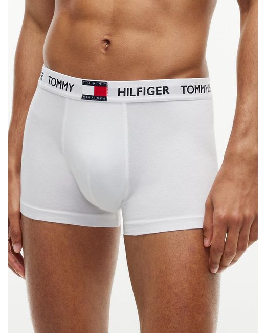 Tommy Hilfiger Blue 3-Pack Heritage Logo Waistband Trunks for men