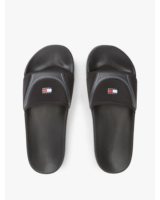 Tommy Hilfiger White Logo Strap Pool Slides for men