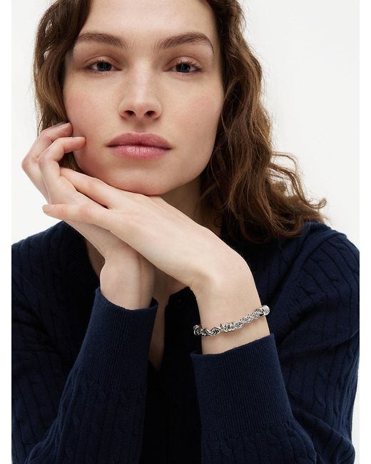 Tommy Hilfiger White Stainless Steel Rope Chain Bracelet