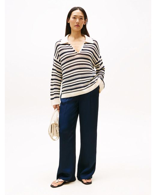 Pantaloni Relaxed Fit Dritti di Tommy Hilfiger in Blue