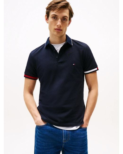 Tommy Hilfiger Blue Slim Fit Polo T Shirt for men