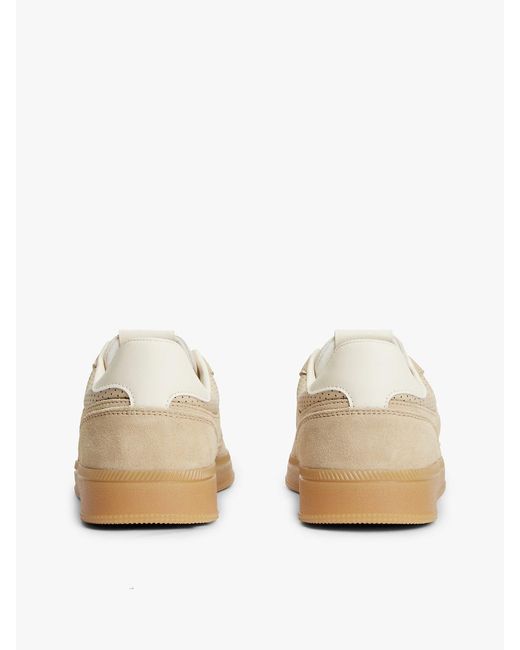 Tommy Hilfiger White The Greenwich Metallic Logo Suede Trainers for men
