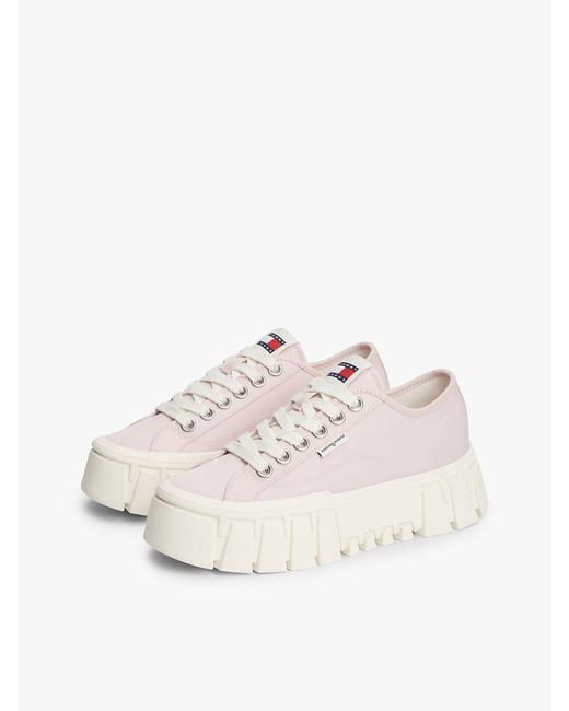 Tommy Hilfiger Natural Logo Platform Trainers