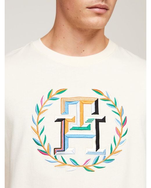 T-shirt à logo blason des archives Tommy Hilfiger pour homme en coloris Natural