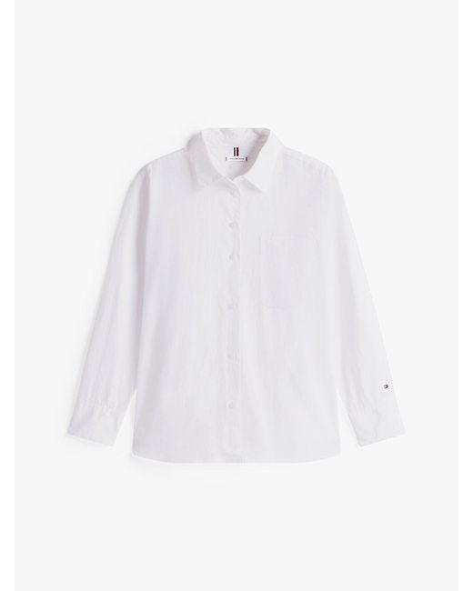 Tommy Hilfiger White Classic Oversized Fit Poplin Shirt