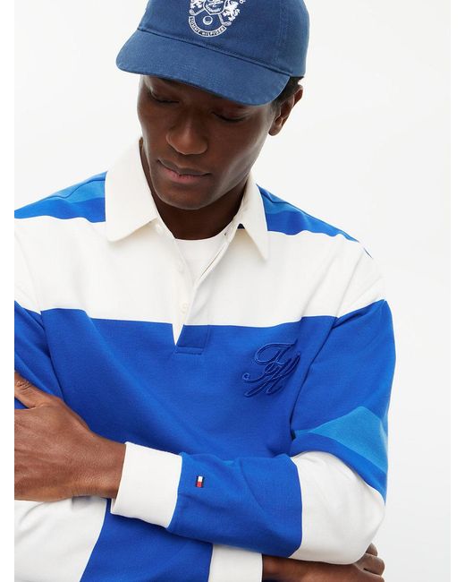 Tommy Hilfiger Blue Stripe Relaxed Rugby Shirt for men