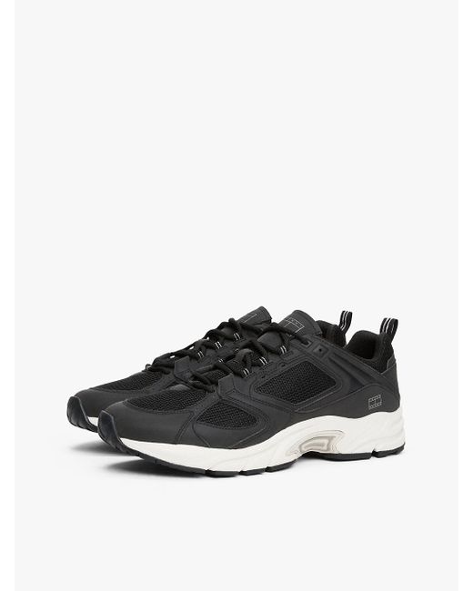 Tommy Hilfiger Black Mixed Texture Archive Runners for men