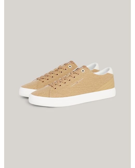 Tommy Hilfiger Natural Essential Canvas Logo Lace-up Trainers for men