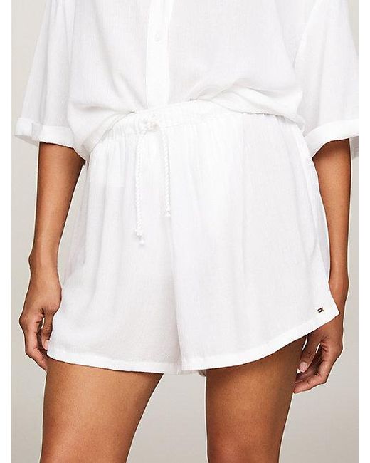 Tommy Hilfiger Essential Cover-up Strand-short in het White