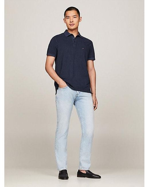 Tommy Hilfiger Regular Fit Poloshirt mit Stückfärbung in Blue für Herren