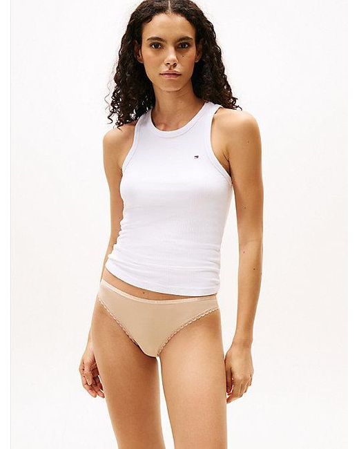 Tommy Hilfiger Set Van 3 Slips Met Kanten Rand in het White