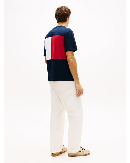 Tommy Hilfiger Blue Flag Embroidery Jersey Relaxed T-Shirt for men