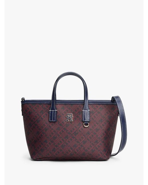 Tommy Hilfiger Purple Th Monoplay Crossbody Tote Bag