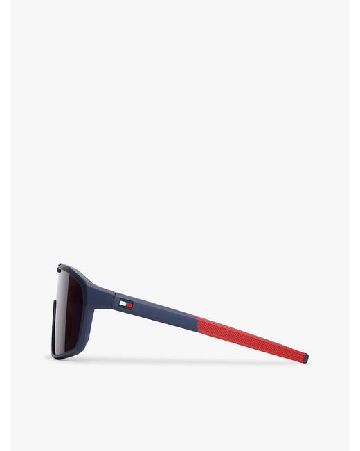 Tommy Hilfiger Blue Signature Mask Sunglasses for men
