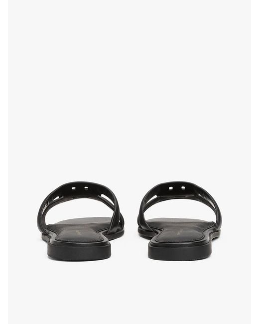 Tommy Hilfiger White Leather Th Monogram Strap Mules