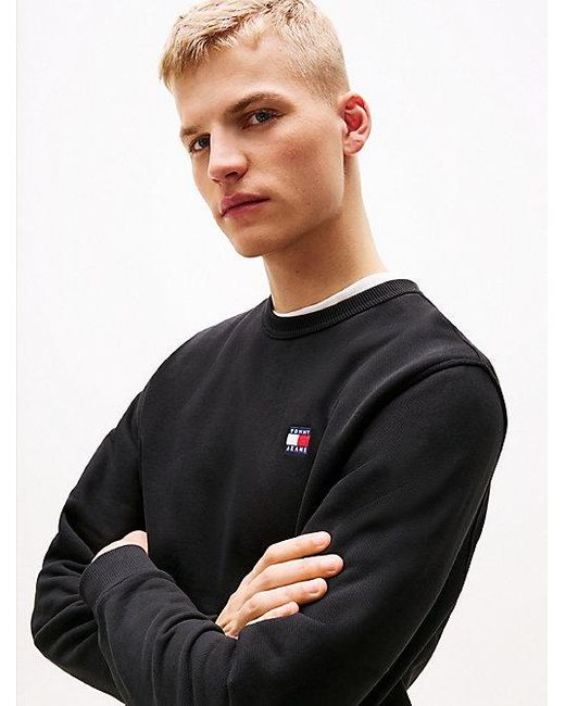 Tommy Hilfiger Sweatshirt Met Ronde Hals En Tommy-Badge in het Black voor heren