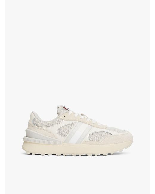 Baskets Chunky Crantées En Daim Tommy Hilfiger en coloris White