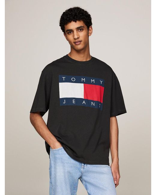 Tommy Hilfiger Black Flag Badge Oversized Fit T-shirt for men