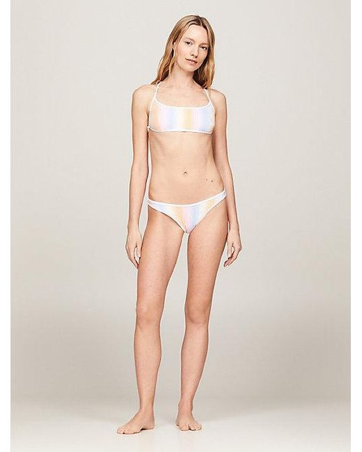 Tommy Hilfiger Essential Bralette-bikinitop Met Print in het Natural