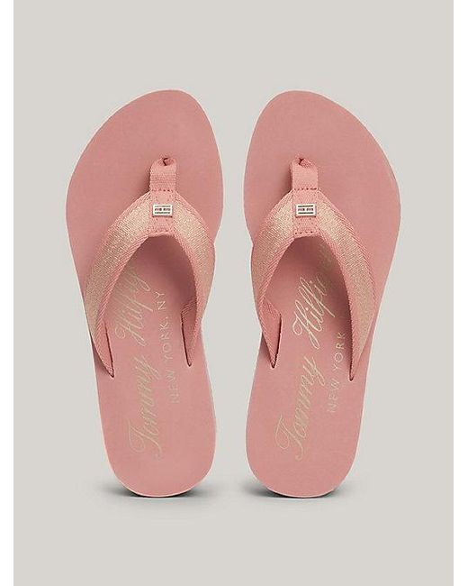 Sandalias de plataforma Signature Tommy Hilfiger de color Pink