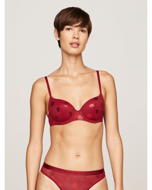 Reggiseno A Mezza Coppa di Tommy Hilfiger in Red