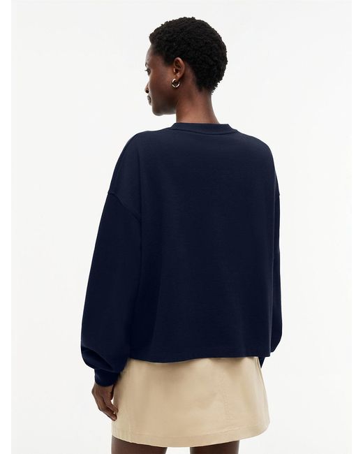 Tommy Hilfiger Blue Logo Relaxed Crew Neck Sweatshirt