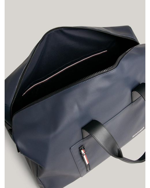 Tommy Hilfiger Blue Pique Textured Medium Duffel Bag for men