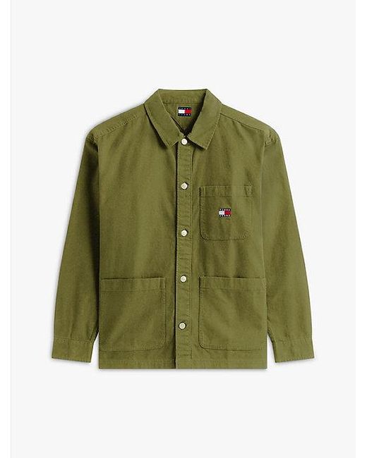 Tommy Hilfiger Tommy Badge Oversized Fit Overshirt in Green für Herren
