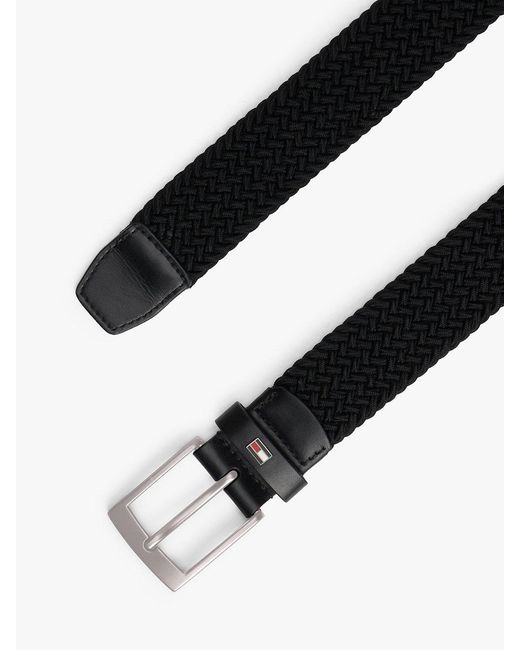 Cintura Elastica Con Fibbia Quadrata di Tommy Hilfiger in Black da Uomo