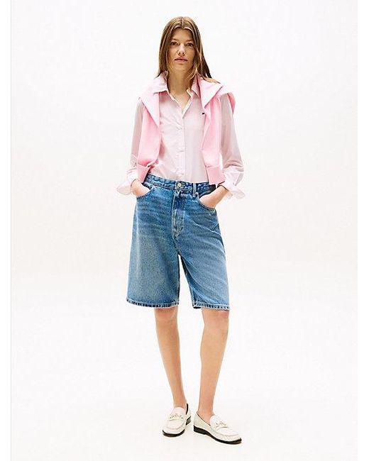 Tommy Hilfiger Regular Fit Overhemd Van Gestreepte Poplin in het White