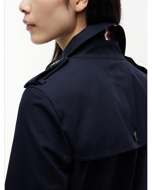 Tommy Hilfiger Single-Breasted Trenchcoat in het Blue