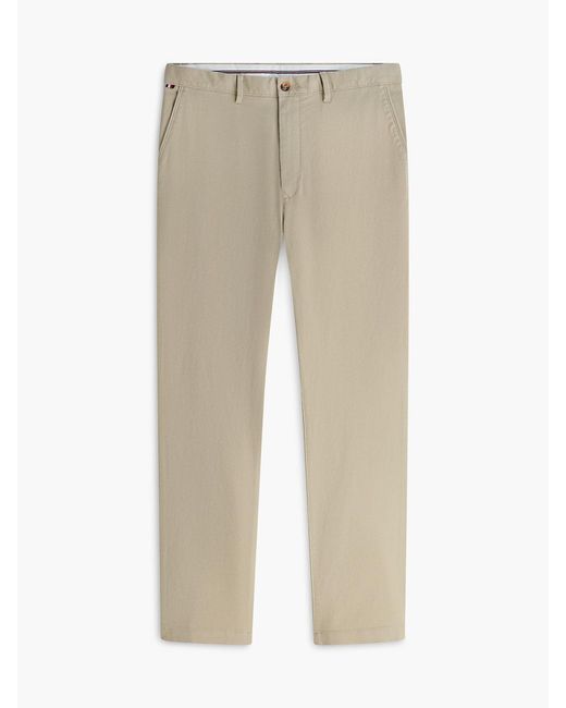 Tommy Hilfiger Natural Denton Slim Straight Open Structured Chinos for men