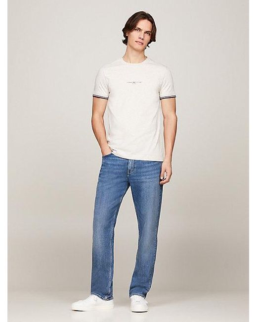 Tommy Hilfiger Slim Fit T-Shirt mit Kontrast-Detail und Logo in White für Herren
