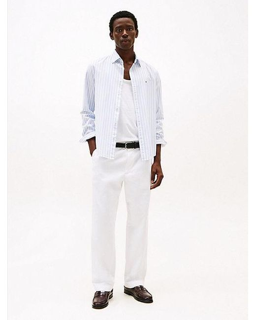Camisa Th Flex De Rayas Tommy Hilfiger de hombre de color White