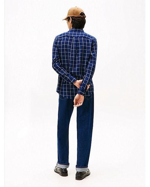Tommy Hilfiger Regular Fit Overhemd Van Getextureerde Twill in het Blue voor heren