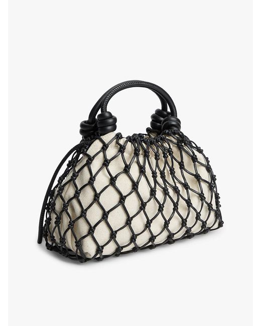 Tommy Hilfiger Black Soft Leather Macrame Crossbody Bag