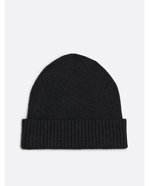 Tommy Hilfiger Gray 's Flag Cotton Knitted Beanie With Cashmere for men