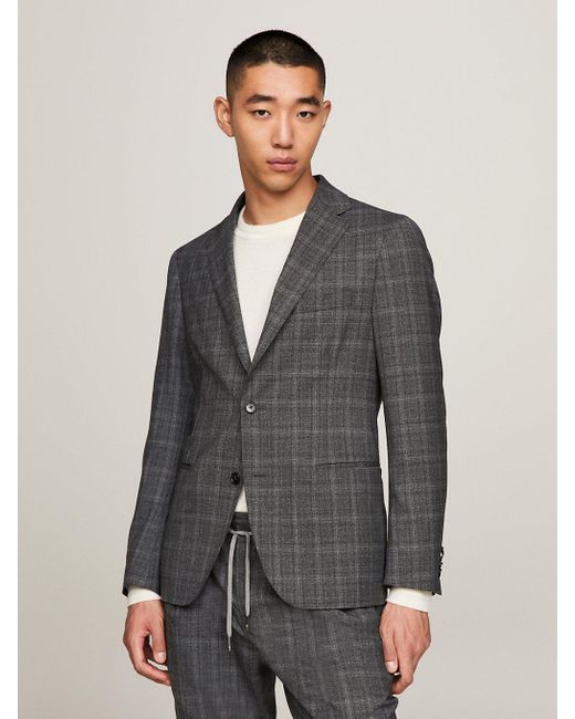 Tommy Hilfiger Gray Prince Of Wales Check Travel Suit for men