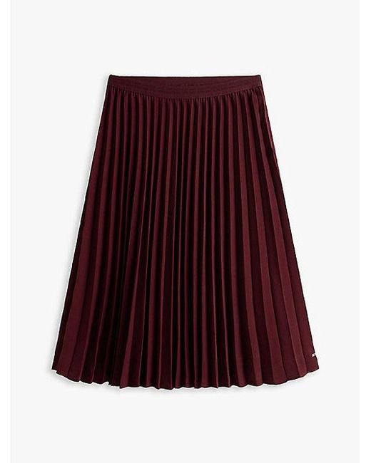 Tommy Hilfiger Geplooide Midi-Rok Van Twill in het Red