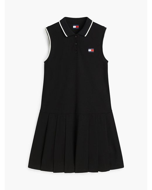 Tommy Hilfiger Black Tommy Badge Pique Mini Polo Dress