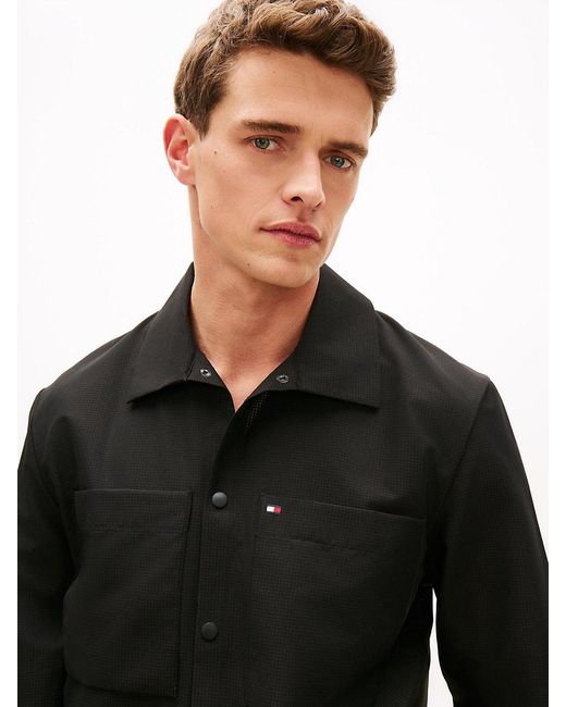 Tommy Hilfiger Black Performance Relaxed Fit Air Dot Shirt for men