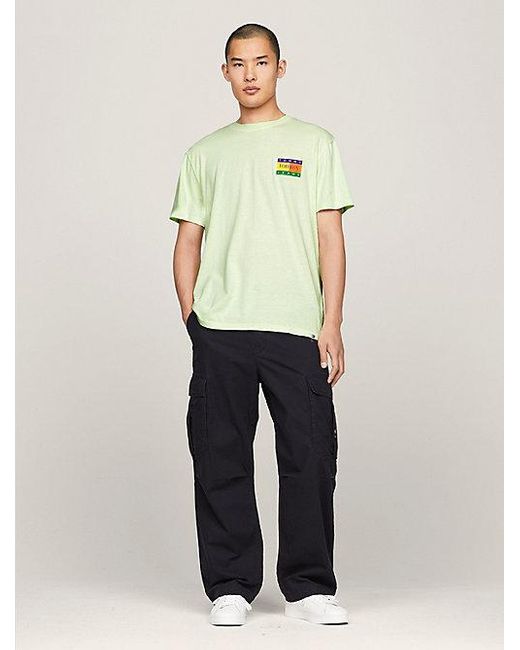 Camiseta oversize con logo en fuente Serif Tommy Hilfiger de hombre de color Green
