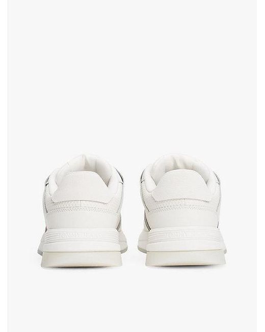 Tommy Hilfiger Sneaker Met Fijn Profiel En Gemengde Texturen in het White voor heren