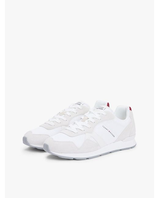 Tommy Hilfiger White Mixed Texture Cleat Ripstop Trainers for men