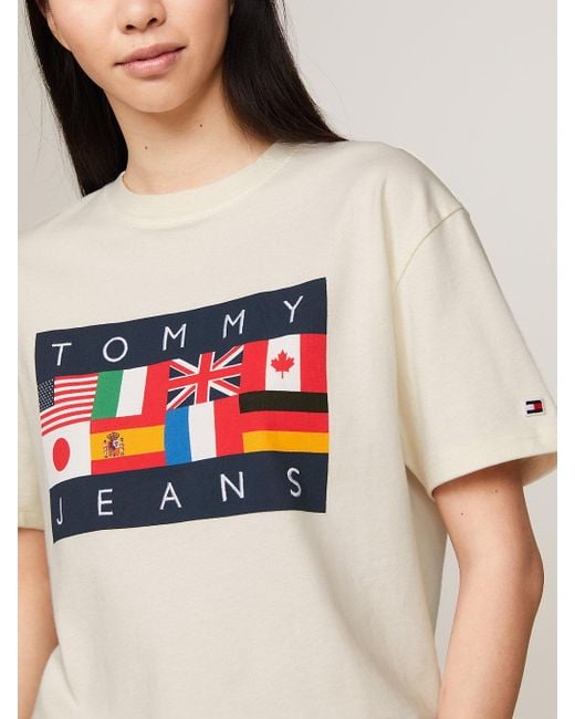 T-shirt Tommy Jeans International Games à logo Tommy Hilfiger pour homme en coloris White